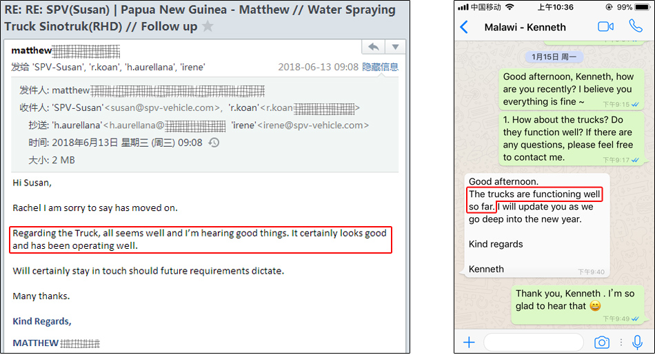 Comments from PNG and Malawi Clients Comments from PNG and Malawi Clients
